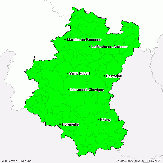 Luxembourg - Warnings for thunderstorms