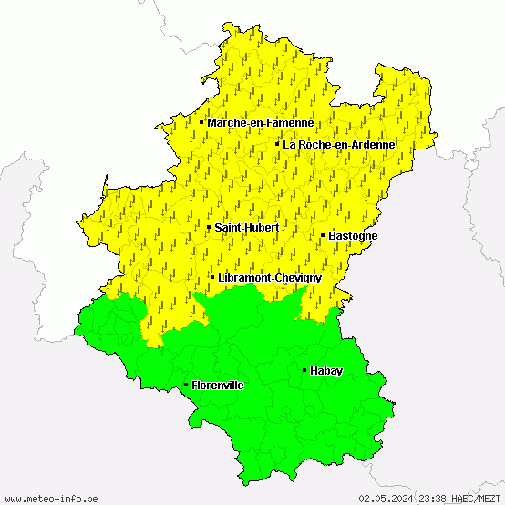 Luxembourg - Alerte d'orages